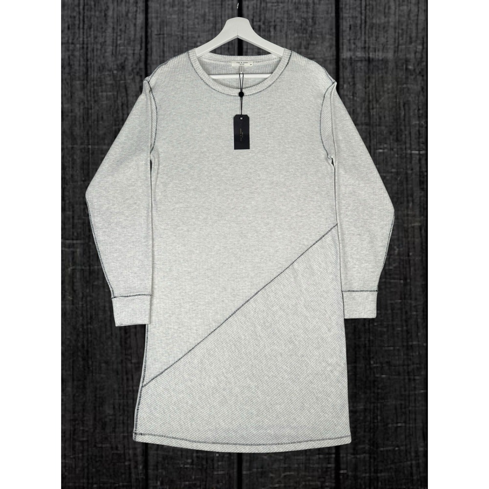 NEW $250 - RAG & BONE Earl Gray The Knit Rib Mini Dress - Women's Small